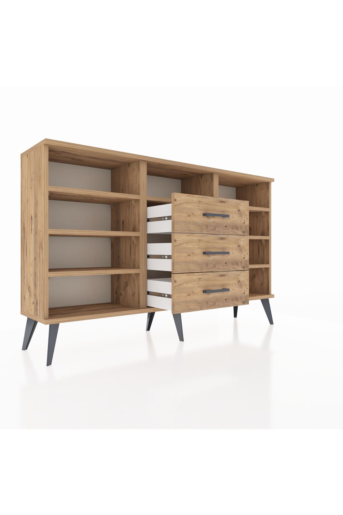 Arges Konsol 7 Raflı 3 Çekmeceli 132x30x83 - S144M014V21A