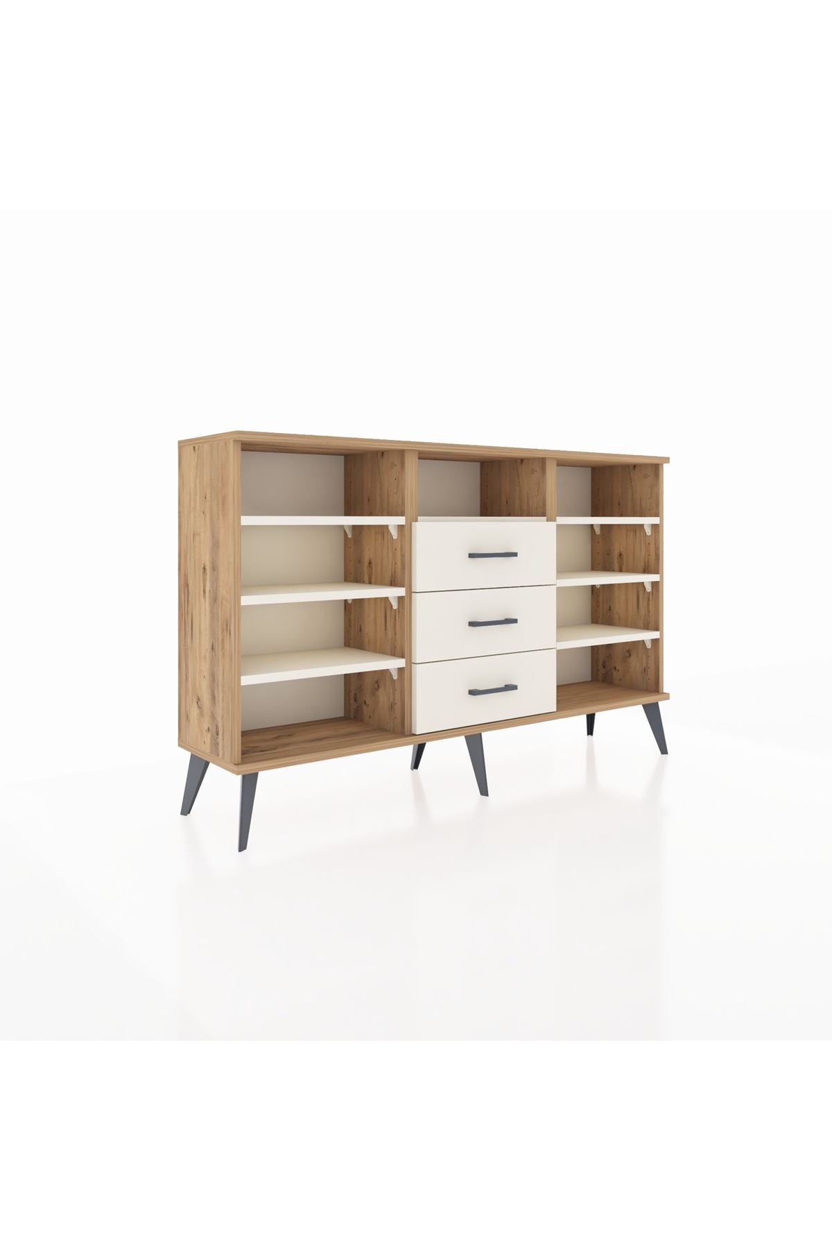 Arges Konsol 7 Raflı 3 Çekmeceli 132x30x83 - S144M014V22A