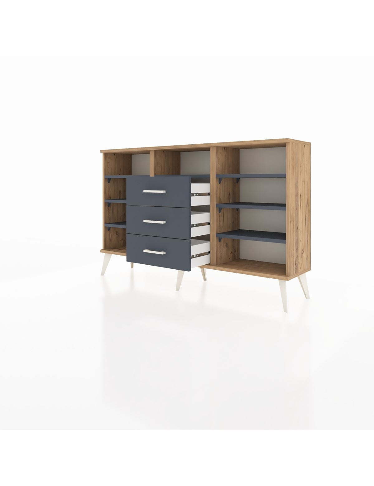 Arges Konsol 7 Raflı 3 Çekmeceli 132x30x83 - S144M014V26A