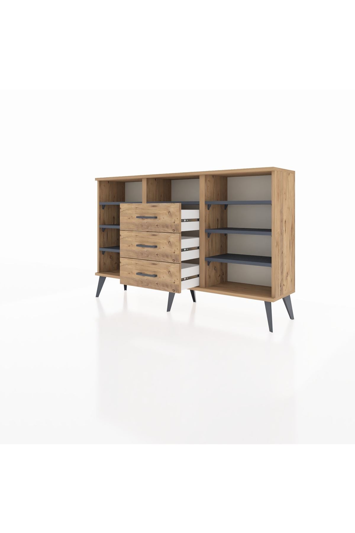 Arges Konsol 7 Raflı 3 Çekmeceli 132x30x83 - S144M014V27A