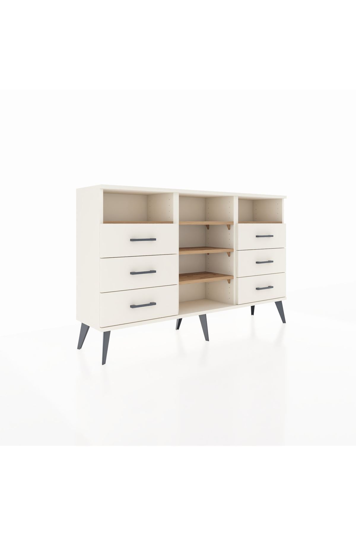 Arges Konsol 5 Raflı 6 Çekmeceli 132x30x83 - S144M015V01A