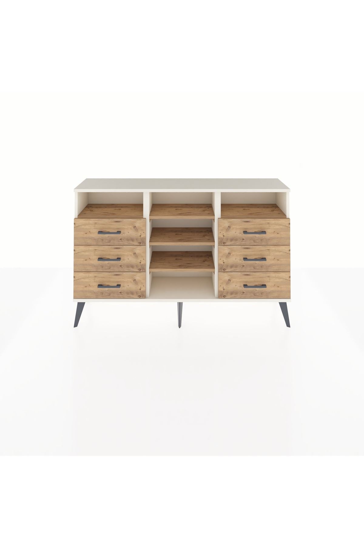 Arges Konsol 5 Raflı 6 Çekmeceli 132x30x83 - S144M015V03A