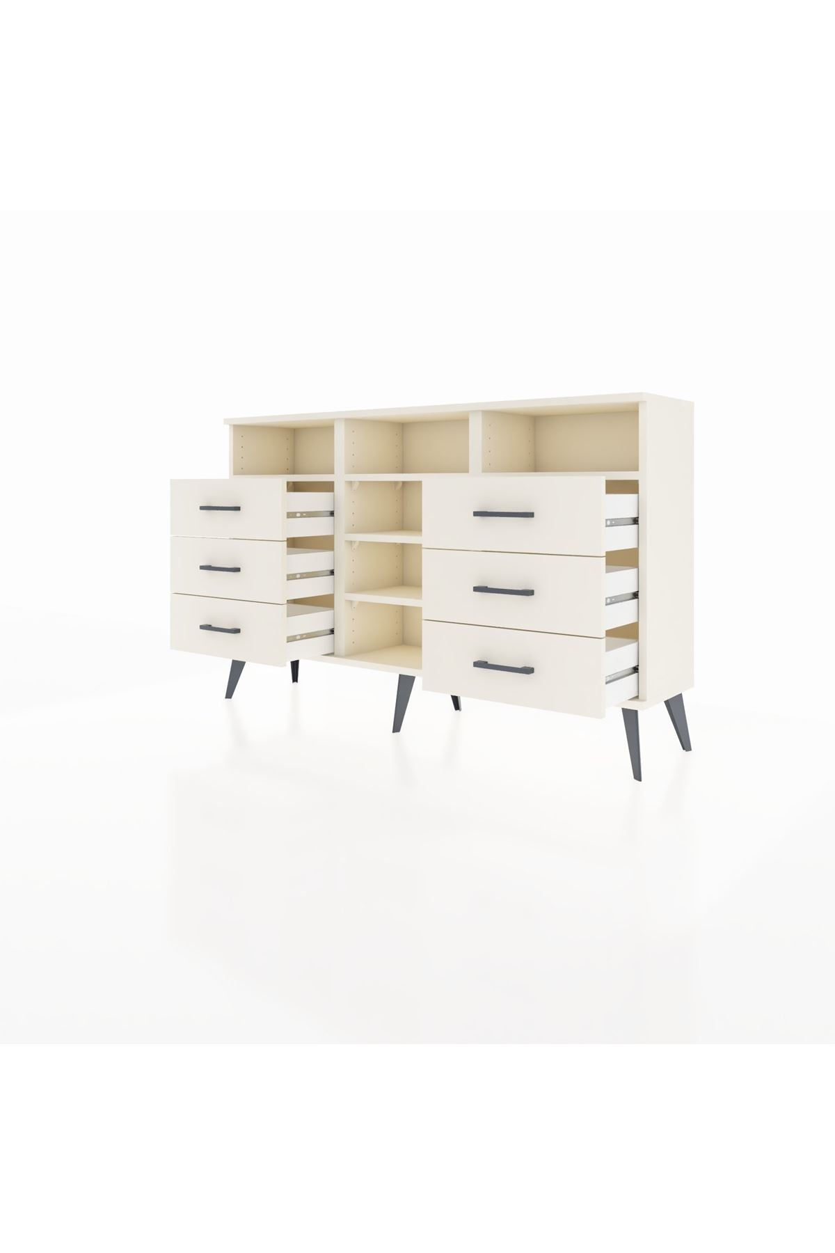 Arges Konsol 5 Raflı 6 Çekmeceli 132x30x83 - S144M015V04A