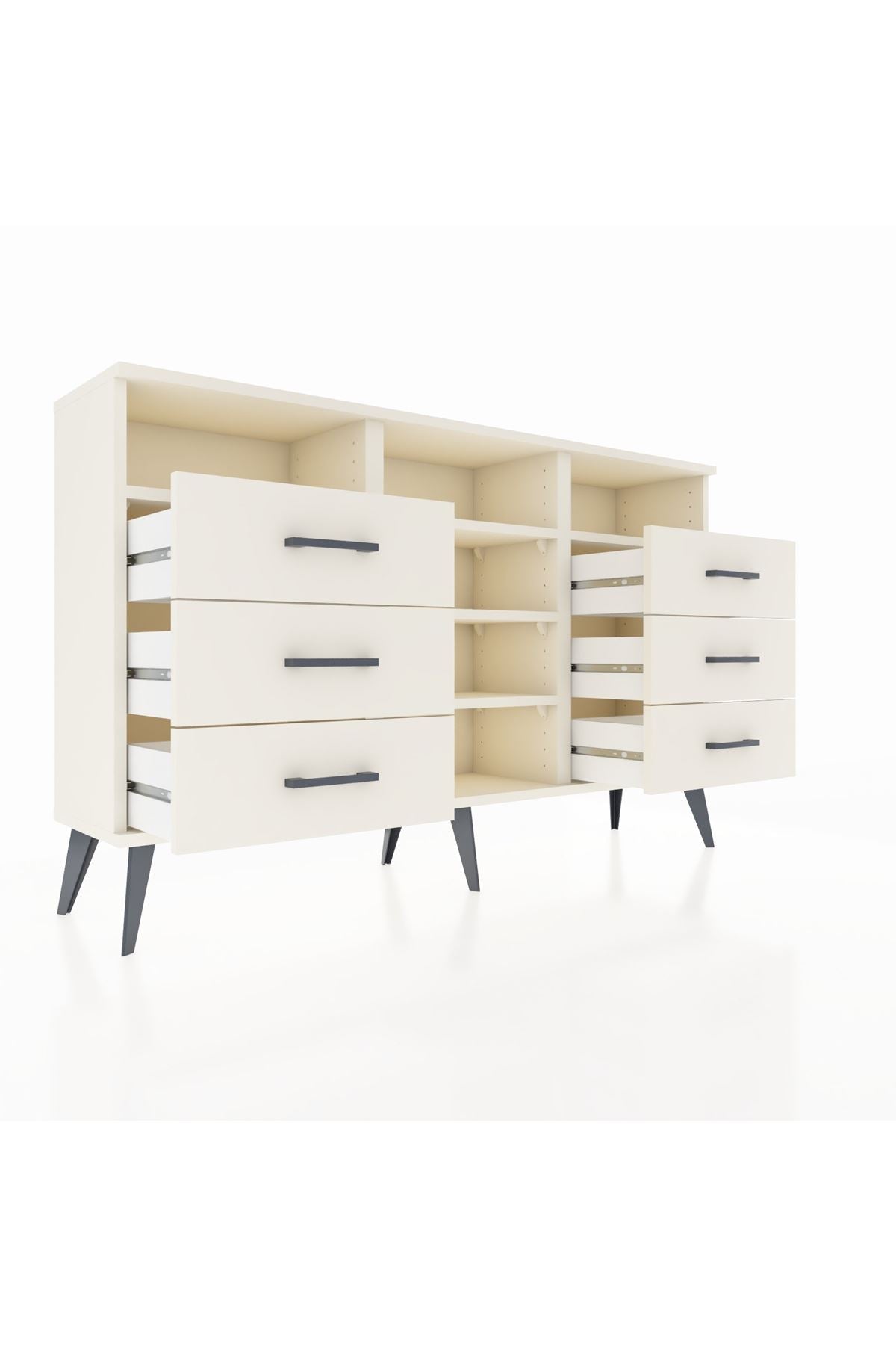 Arges Konsol 5 Raflı 6 Çekmeceli 132x30x83 - S144M015V04A
