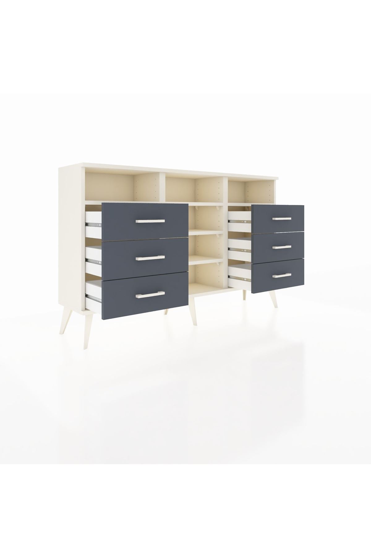Arges Konsol 5 Raflı 6 Çekmeceli 132x30x83 - S144M015V05A