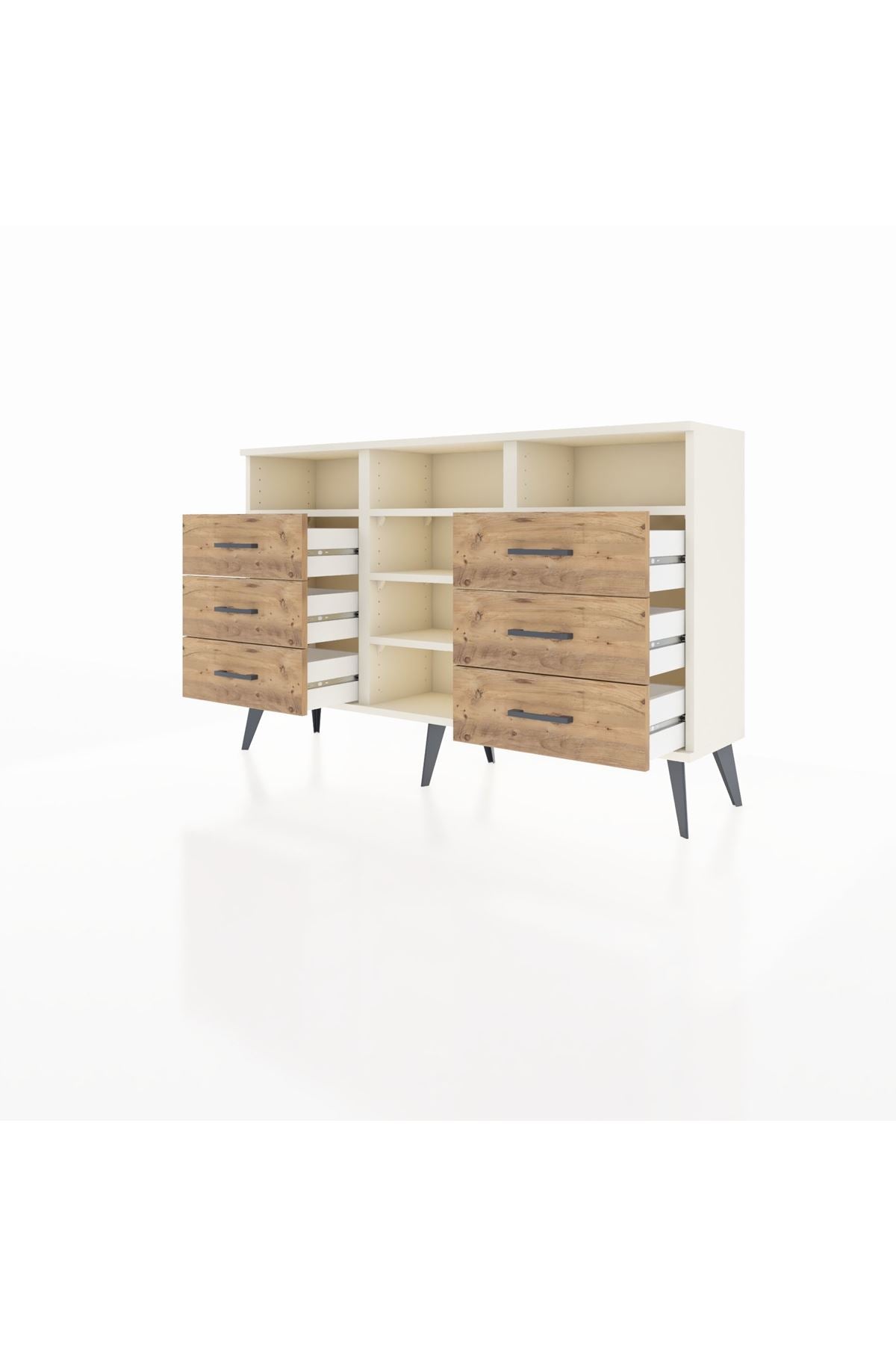 Arges Konsol 5 Raflı 6 Çekmeceli 132x30x83 - S144M015V06A