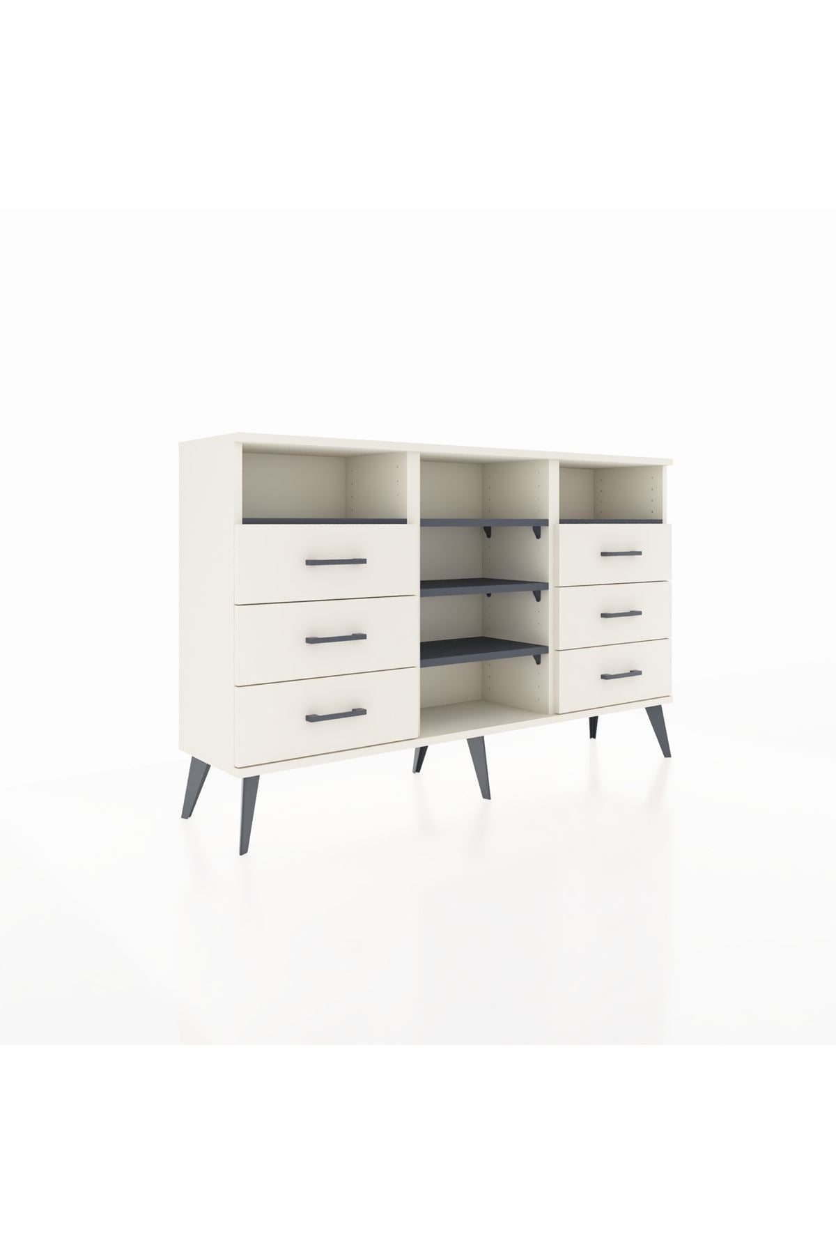 Arges Konsol 5 Raflı 6 Çekmeceli 132x30x83 - S144M015V07A