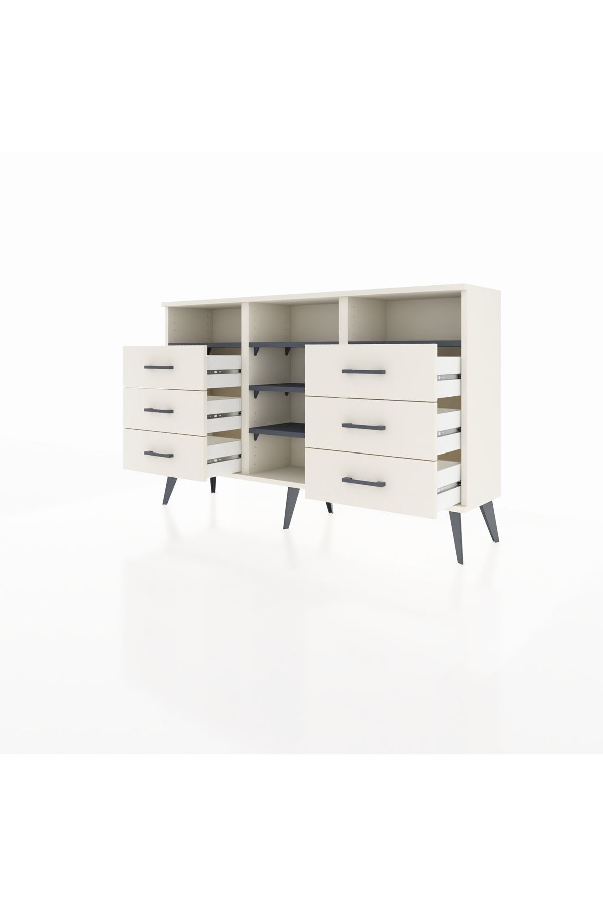 Arges Konsol 5 Raflı 6 Çekmeceli 132x30x83 - S144M015V07A