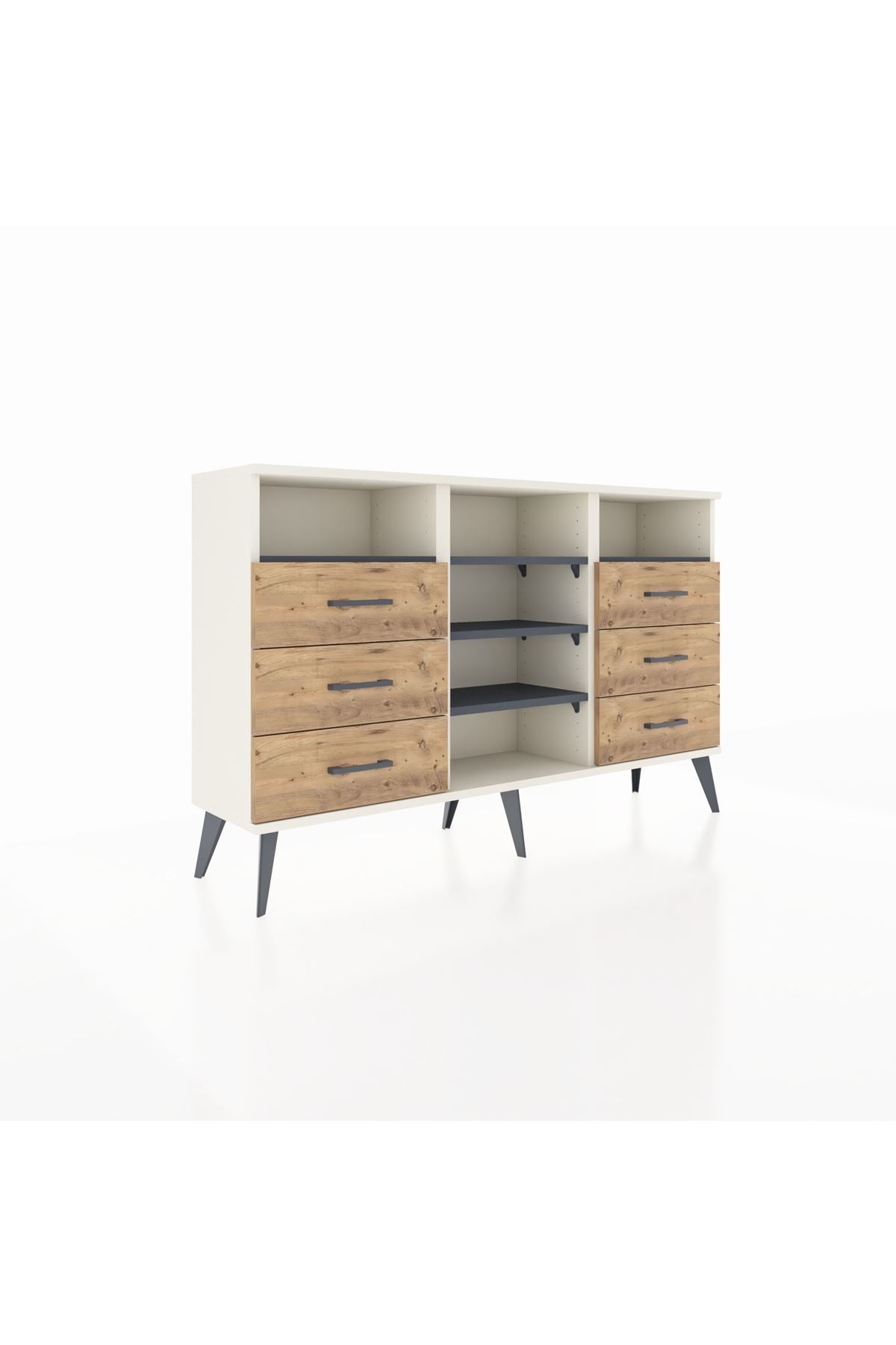 Arges Konsol 5 Raflı 6 Çekmeceli 132x30x83 - S144M015V09A