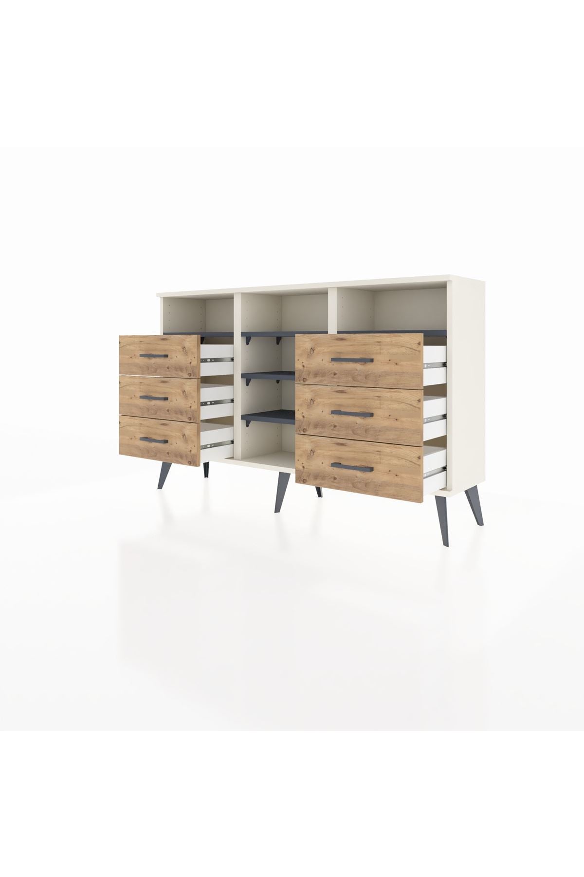 Arges Konsol 5 Raflı 6 Çekmeceli 132x30x83 - S144M015V09A