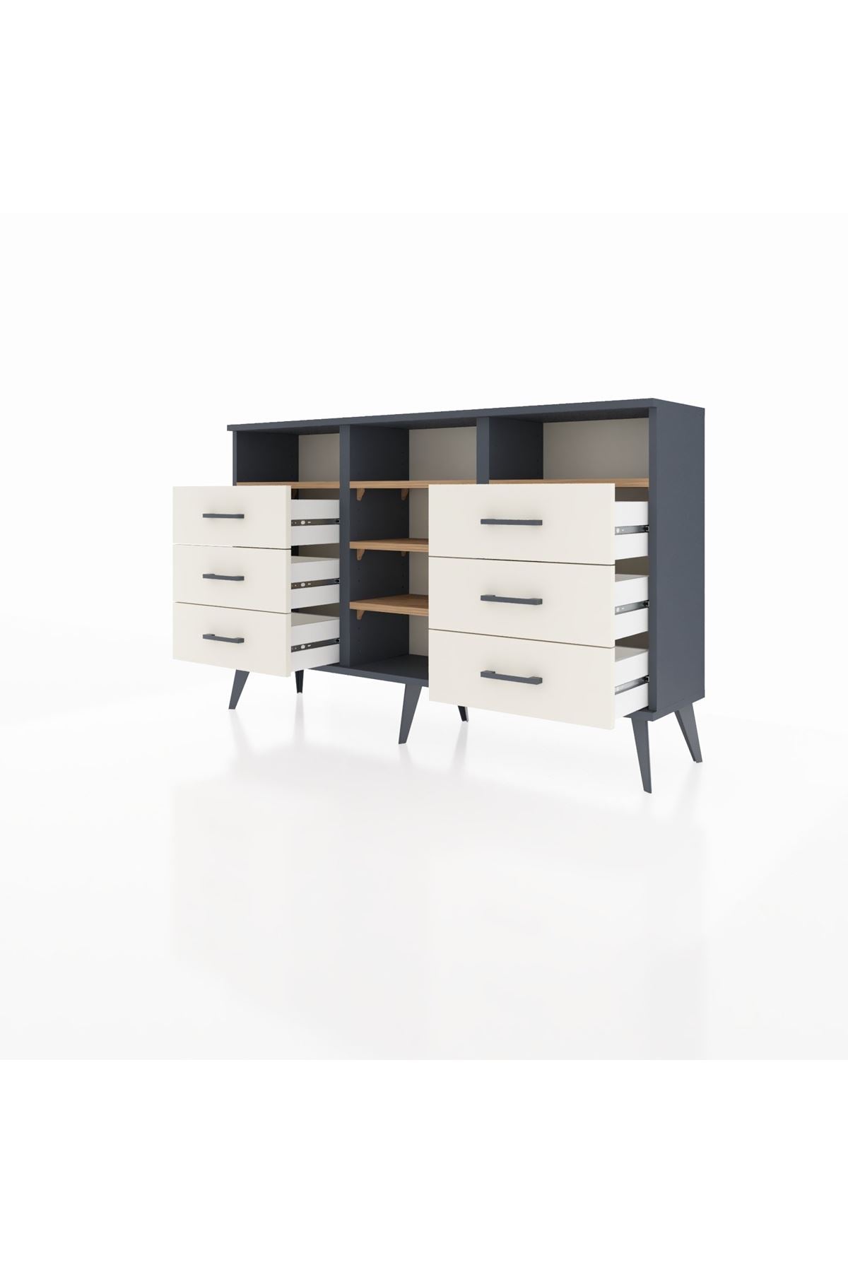 Arges Konsol 5 Raflı 6 Çekmeceli 132x30x83 - S144M015V10A
