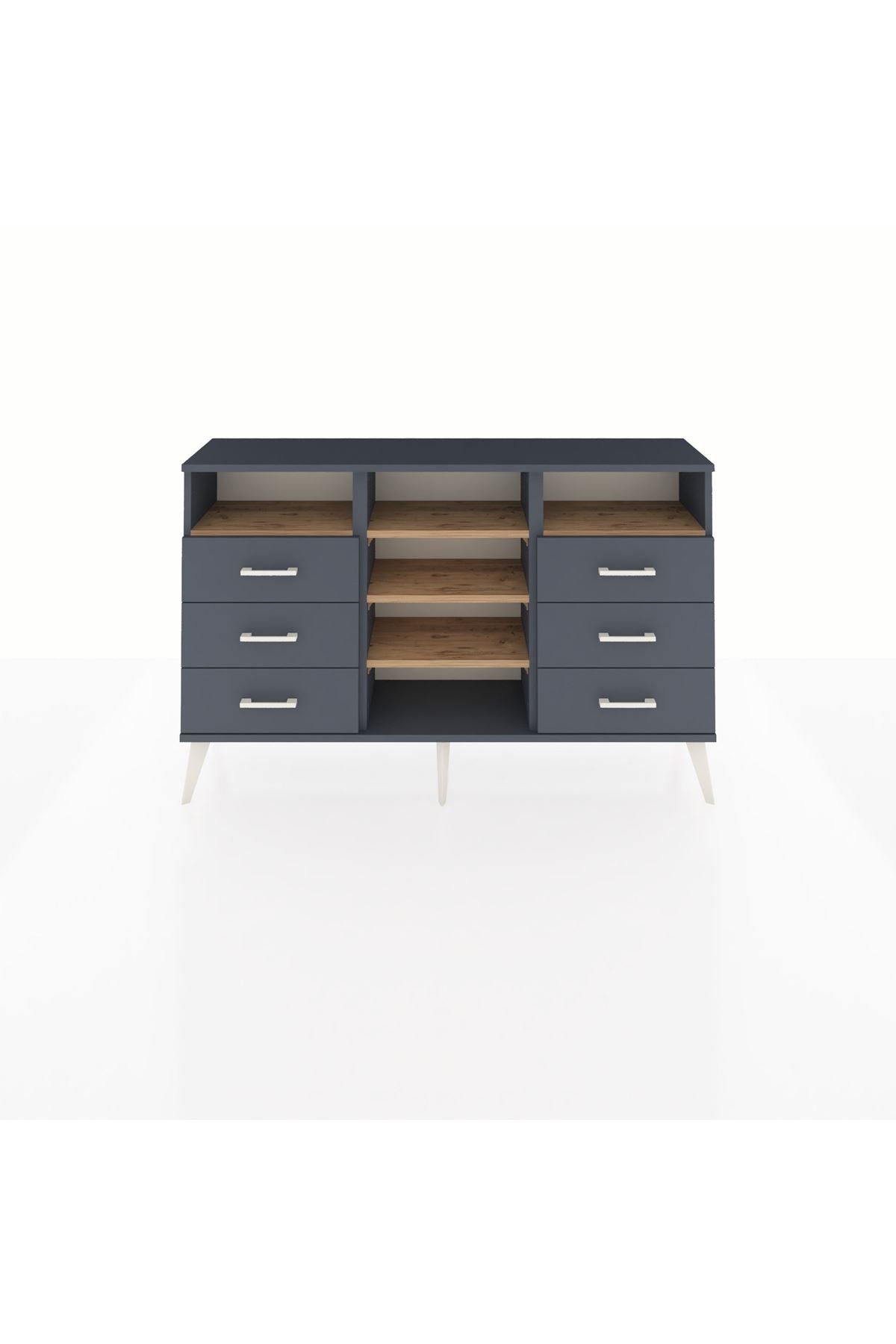 Arges Konsol 5 Raflı 6 Çekmeceli 132x30x83 - S144M015V11A