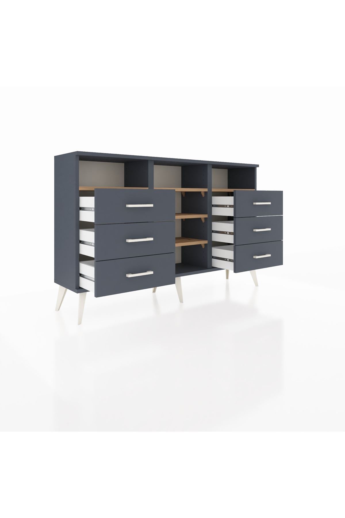 Arges Konsol 5 Raflı 6 Çekmeceli 132x30x83 - S144M015V11A