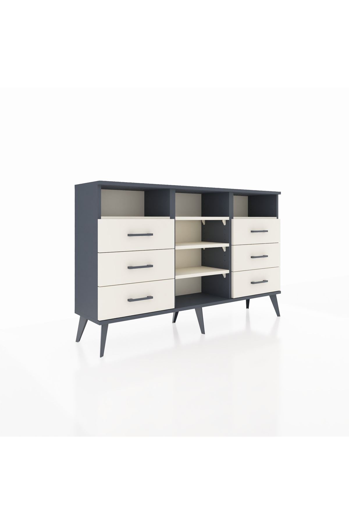 Arges Konsol 5 Raflı 6 Çekmeceli 132x30x83 - S144M015V13A