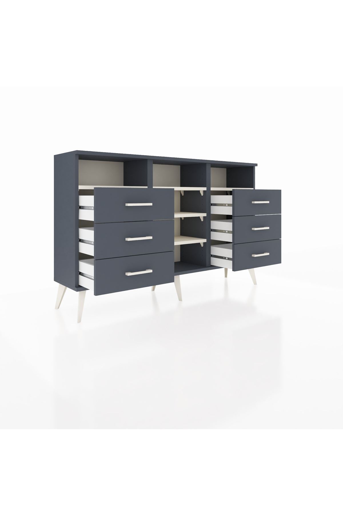 Arges Konsol 5 Raflı 6 Çekmeceli 132x30x83 - S144M015V14A
