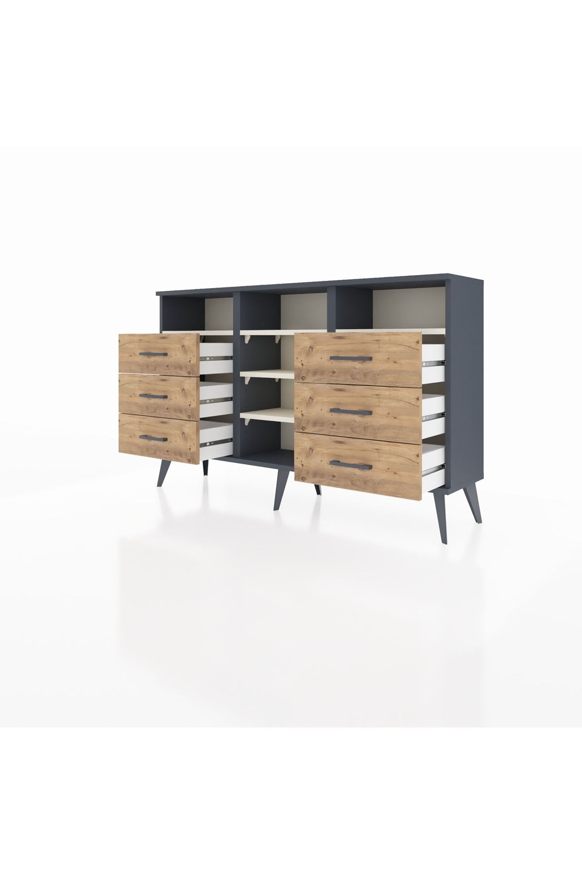 Arges Konsol 5 Raflı 6 Çekmeceli 132x30x83 - S144M015V15A