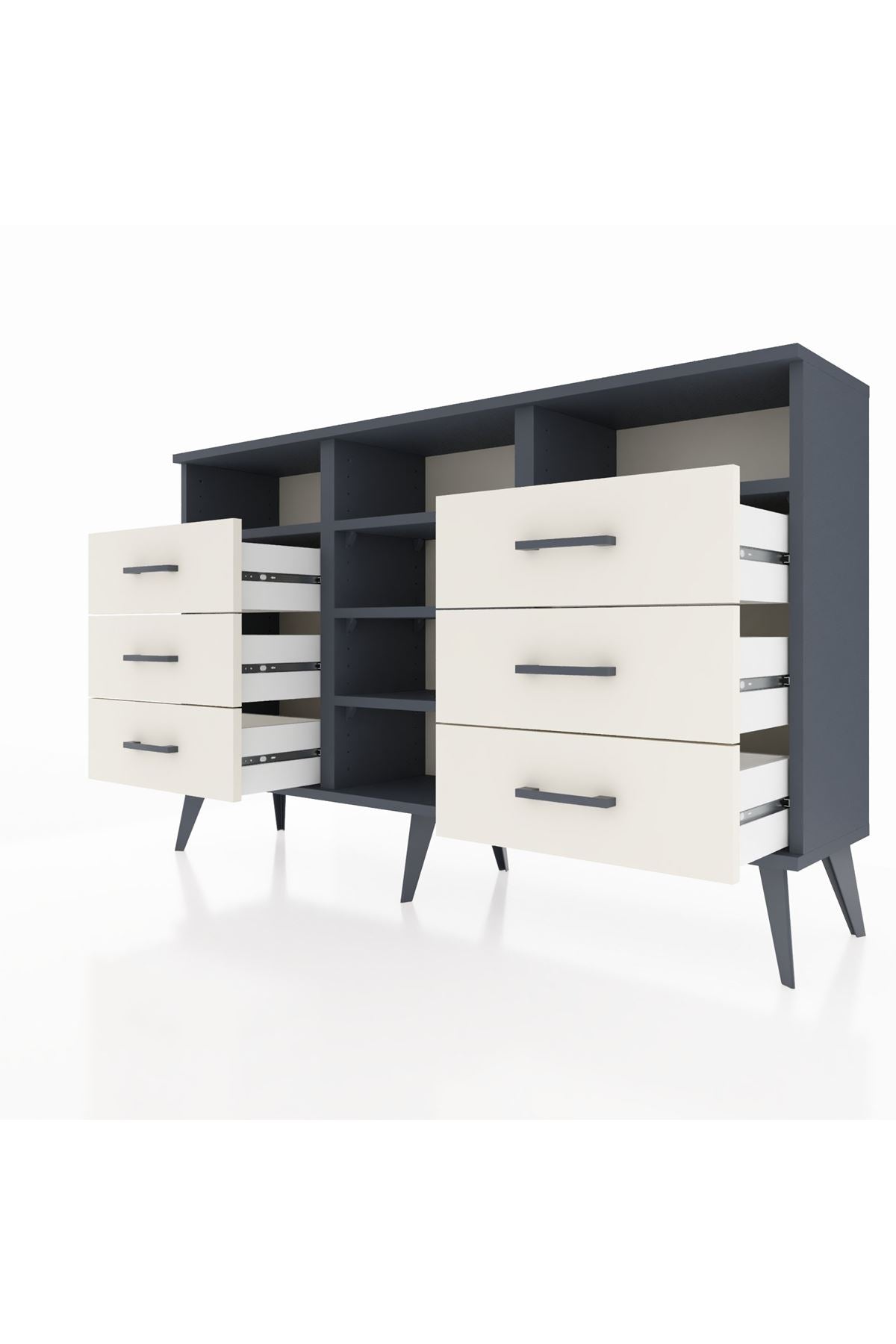Arges Konsol 5 Raflı 6 Çekmeceli 132x30x83 - S144M015V16A