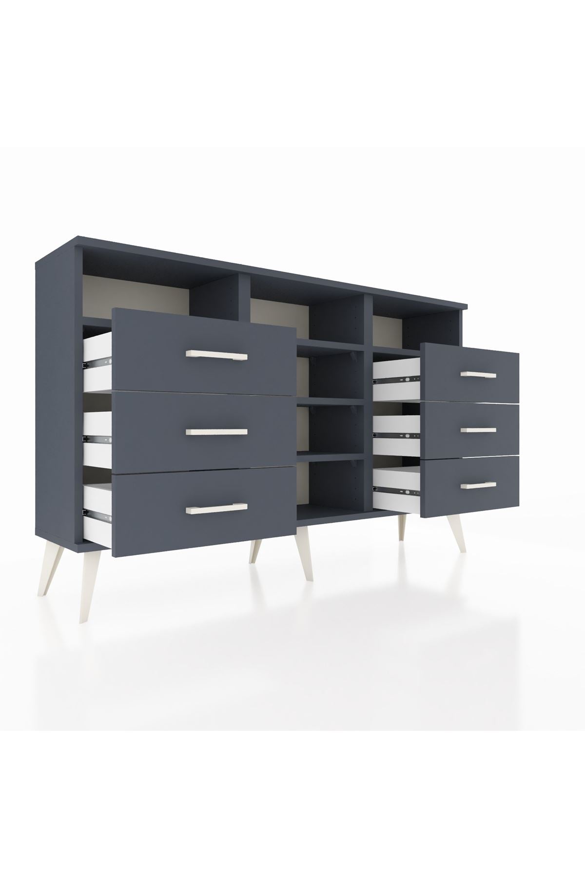 Arges Konsol 5 Raflı 6 Çekmeceli 132x30x83 - S144M015V17A