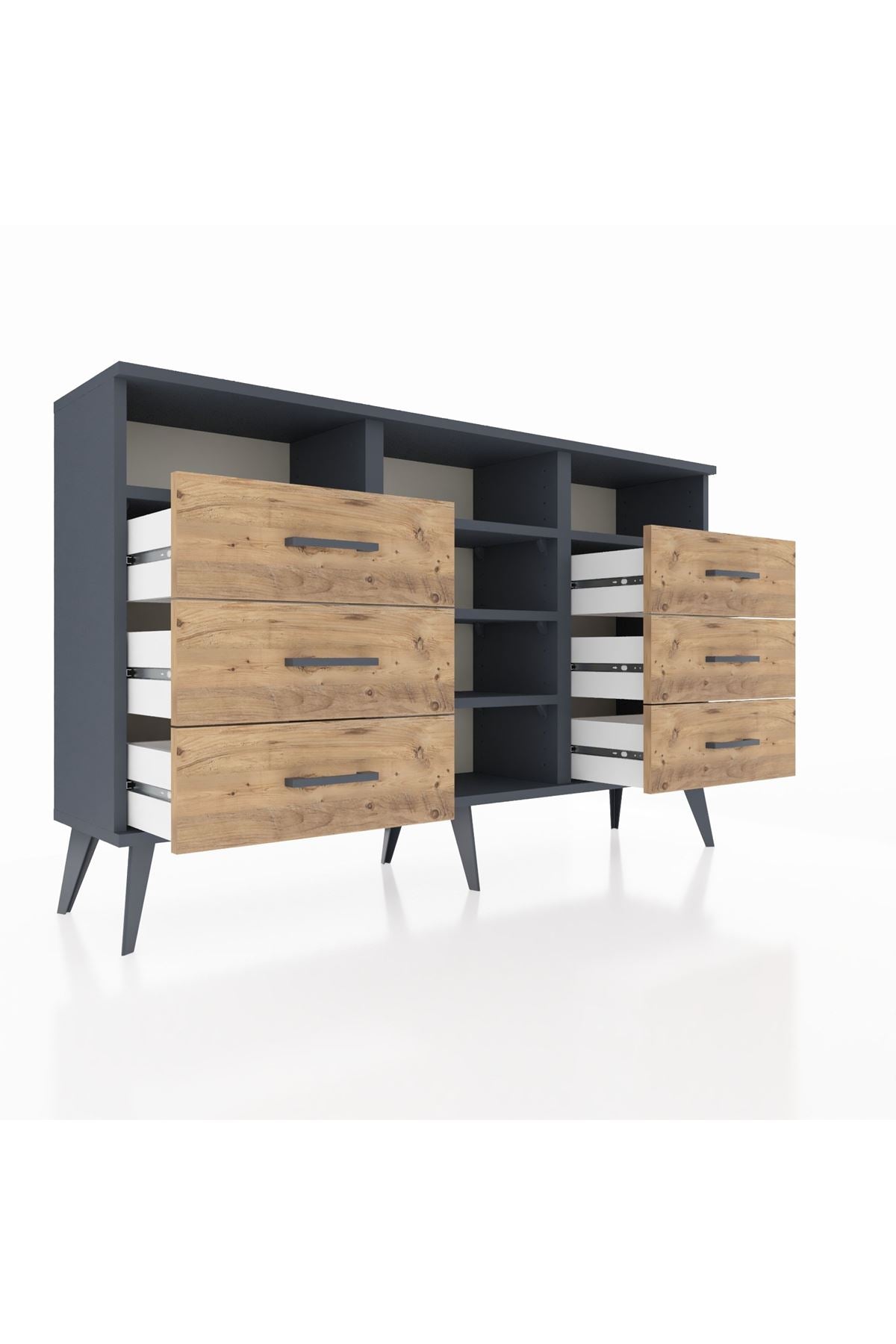 Arges Konsol 5 Raflı 6 Çekmeceli 132x30x83 - S144M015V18A