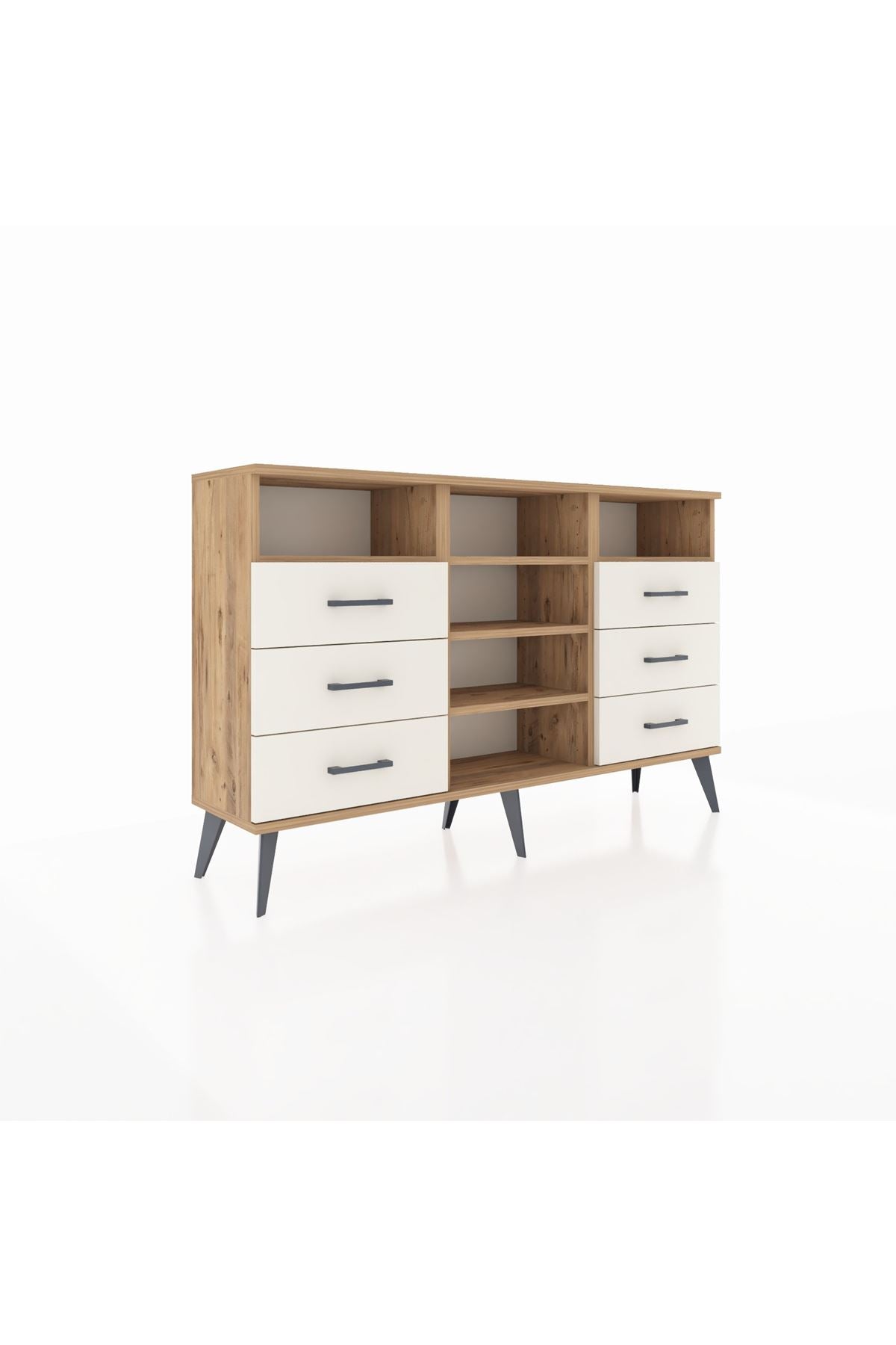 Arges Konsol 5 Raflı 6 Çekmeceli 132x30x83 - S144M015V19A