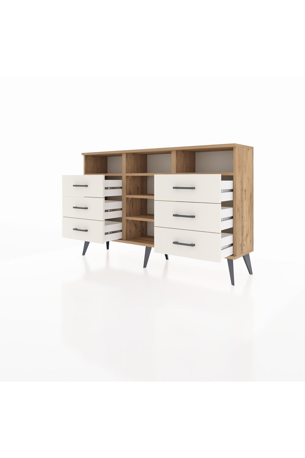 Arges Konsol 5 Raflı 6 Çekmeceli 132x30x83 - S144M015V19A