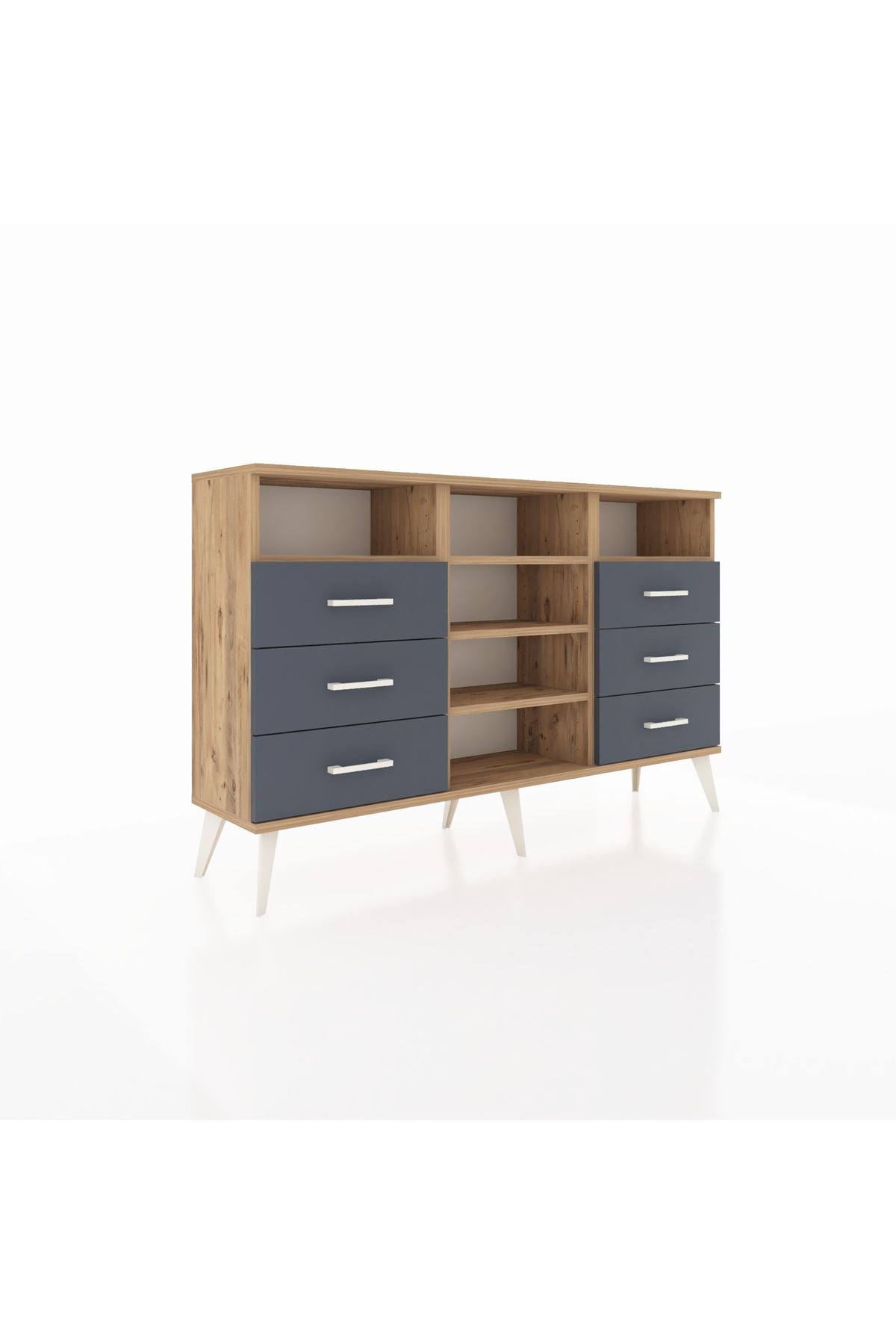 Arges Konsol 5 Raflı 6 Çekmeceli 132x30x83 - S144M015V20A