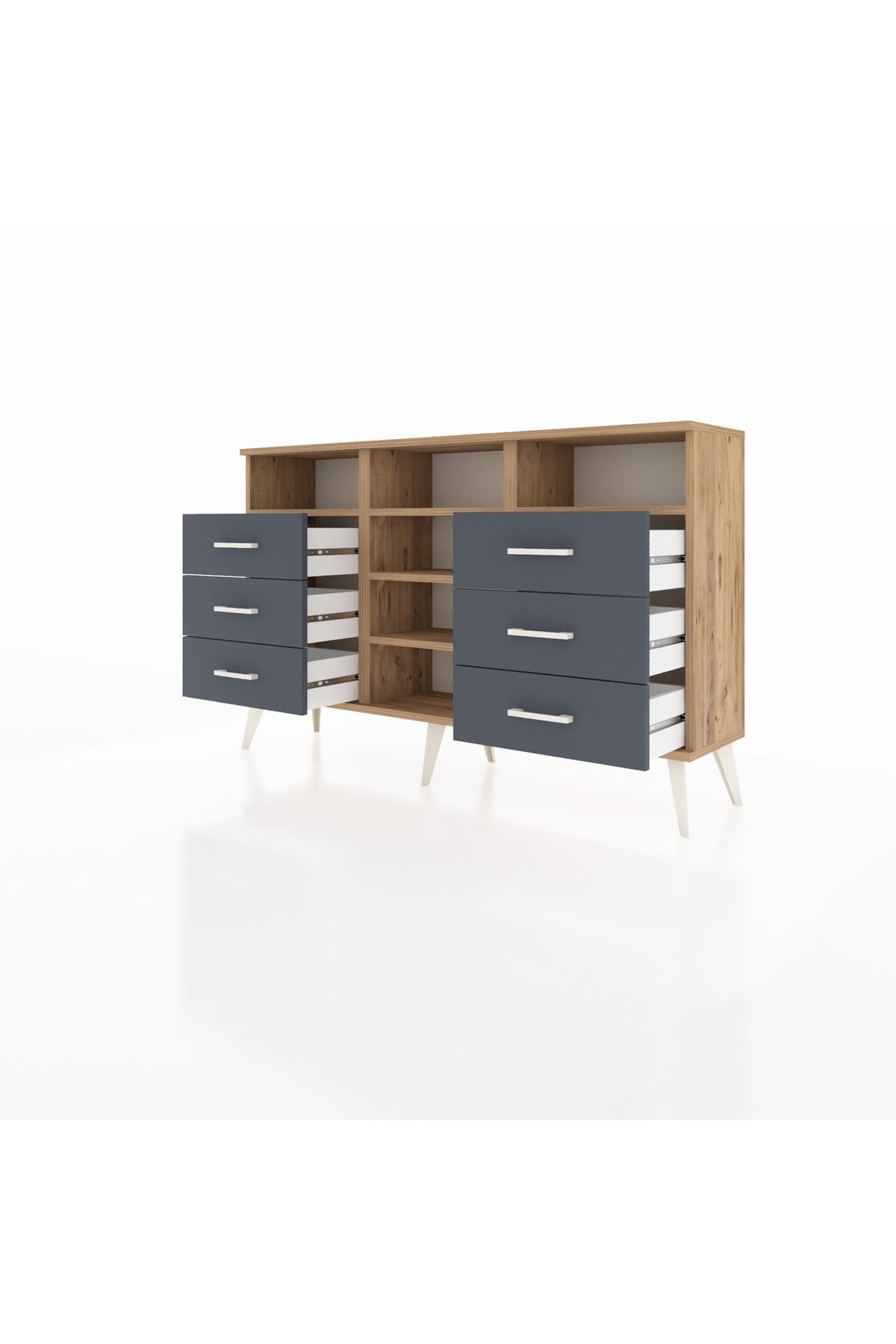 Arges Konsol 5 Raflı 6 Çekmeceli 132x30x83 - S144M015V20A