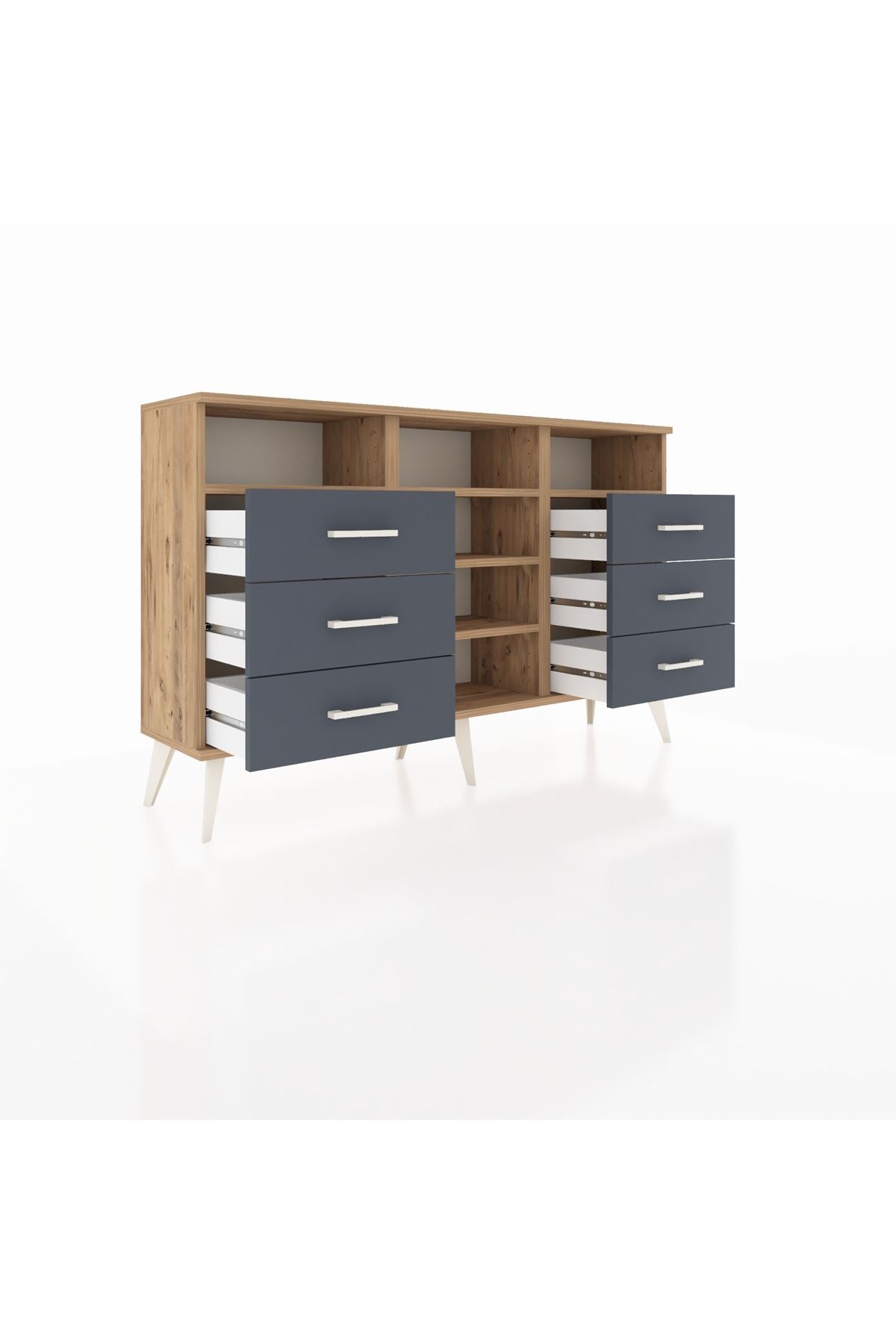 Arges Konsol 5 Raflı 6 Çekmeceli 132x30x83 - S144M015V20A
