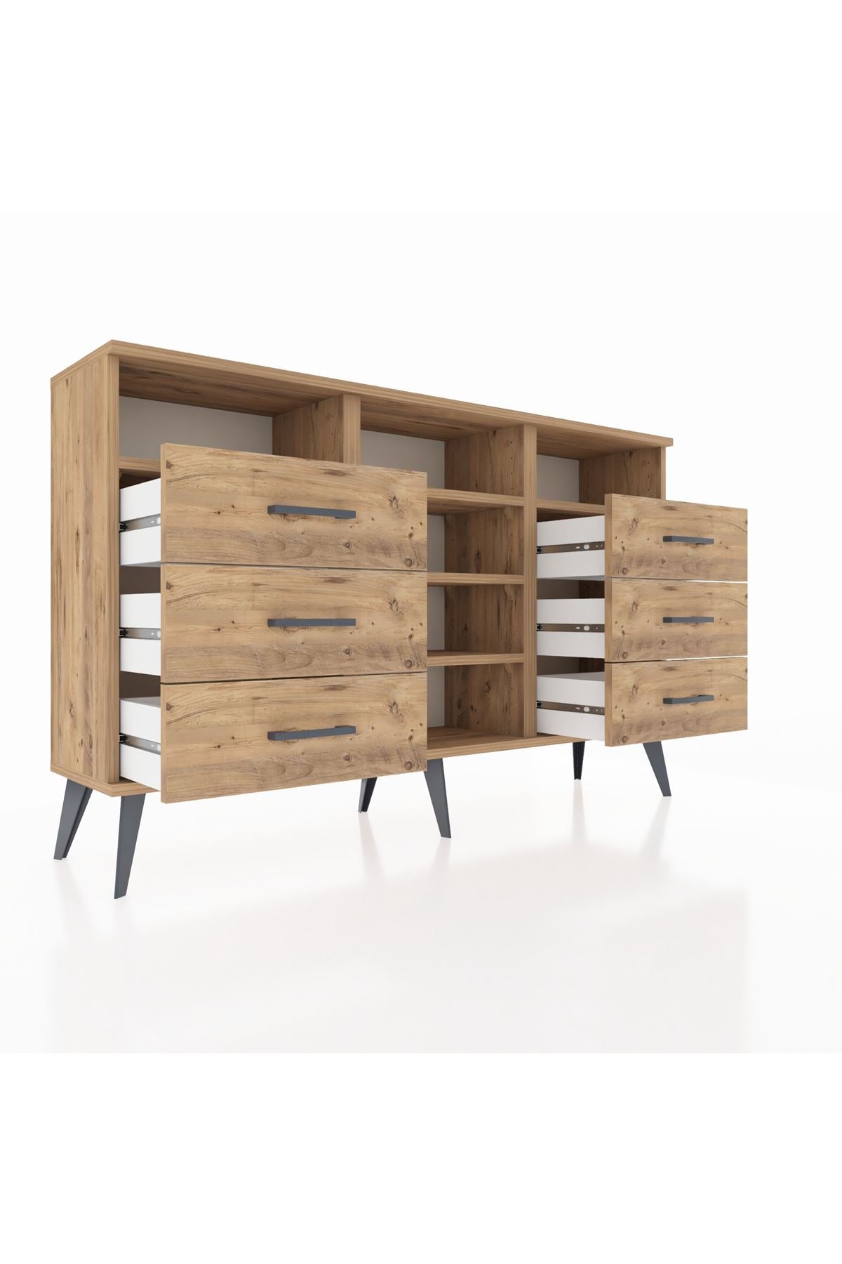 Arges Konsol 5 Raflı 6 Çekmeceli 132x30x83 - S144M015V21A