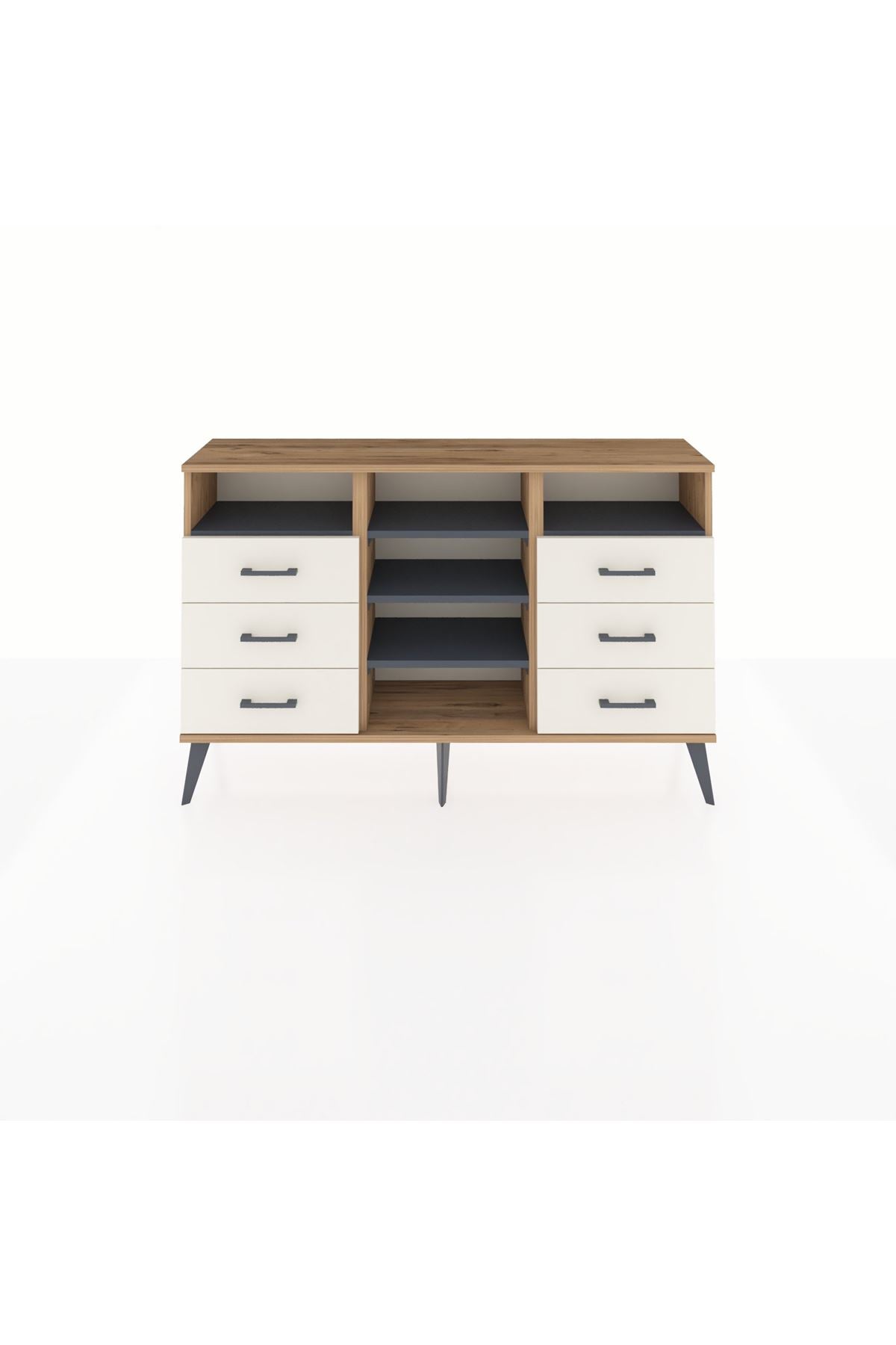 Arges Konsol 5 Raflı 6 Çekmeceli 132x30x83 - S144M015V25A