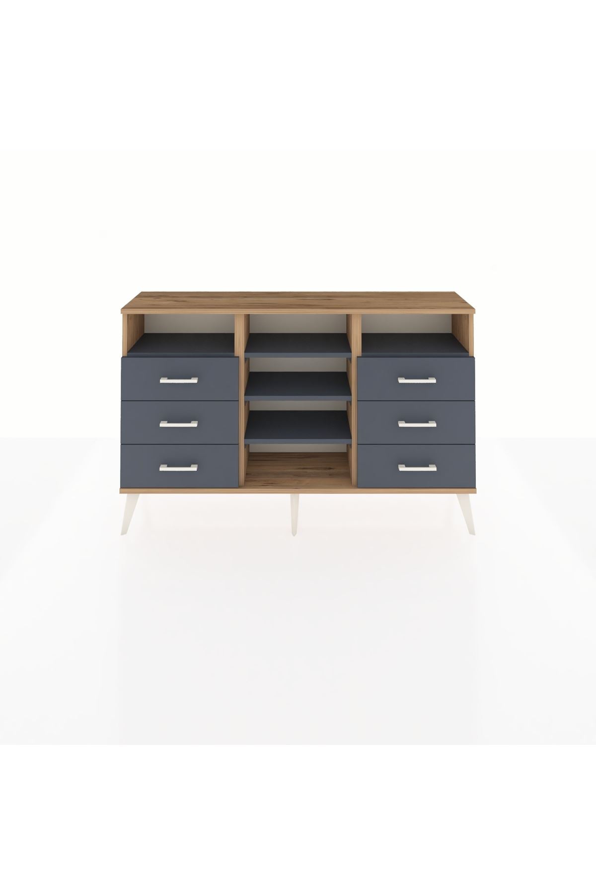 Arges Konsol 5 Raflı 6 Çekmeceli 132x30x83 - S144M015V26A