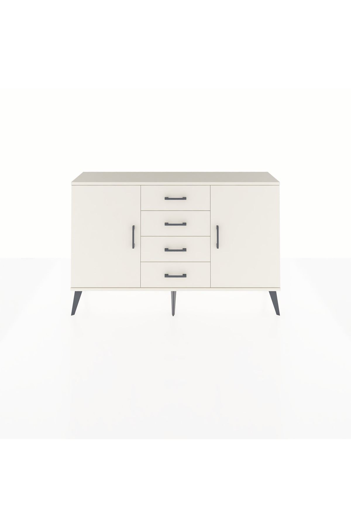 Arges Konsol 4 Raflı 4 Çekmeceli 2 Kapaklı 132x30x83 - S144M017V04A