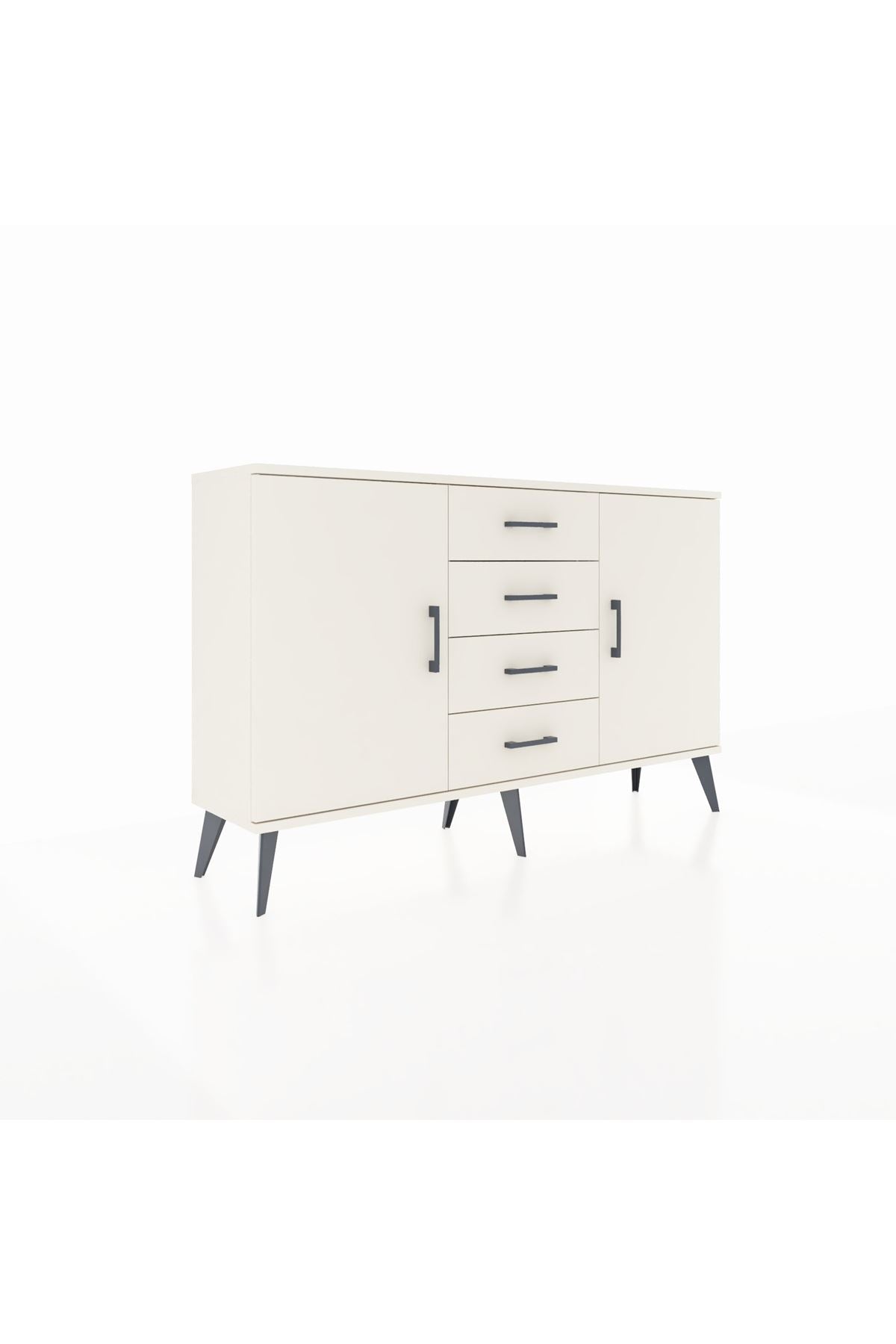 Arges Konsol 4 Raflı 4 Çekmeceli 2 Kapaklı 132x30x83 - S144M017V04A