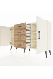 Arges Konsol 4 Raflı 4 Çekmeceli 2 Kapaklı 132x30x83 - S144M017V06A