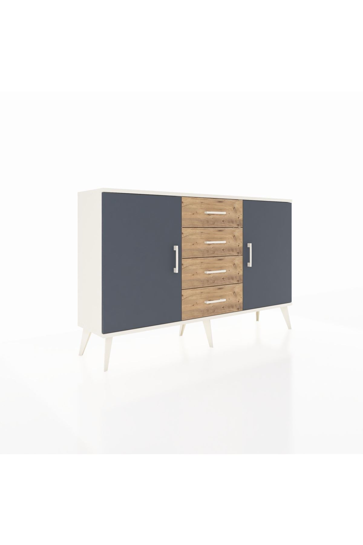 Arges Konsol 4 Raflı 4 Çekmeceli 2 Kapaklı 132x30x83 - S144M017V09A