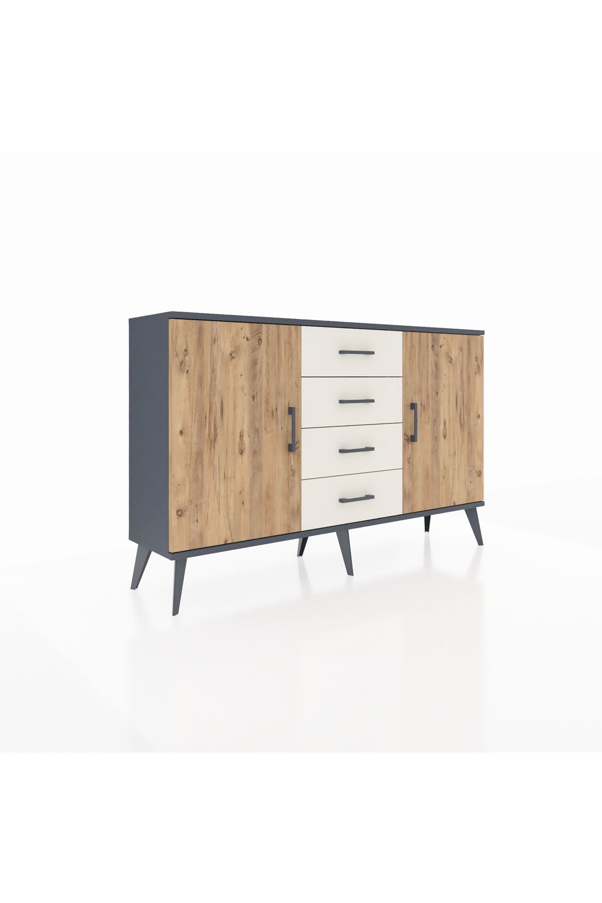 Arges Konsol 4 Raflı 4 Çekmeceli 2 Kapaklı 132x30x83 - S144M017V10A