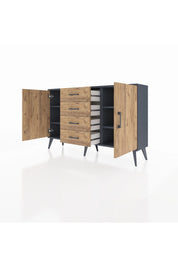 Arges Konsol 4 Raflı 4 Çekmeceli 2 Kapaklı 132x30x83 - S144M017V12A