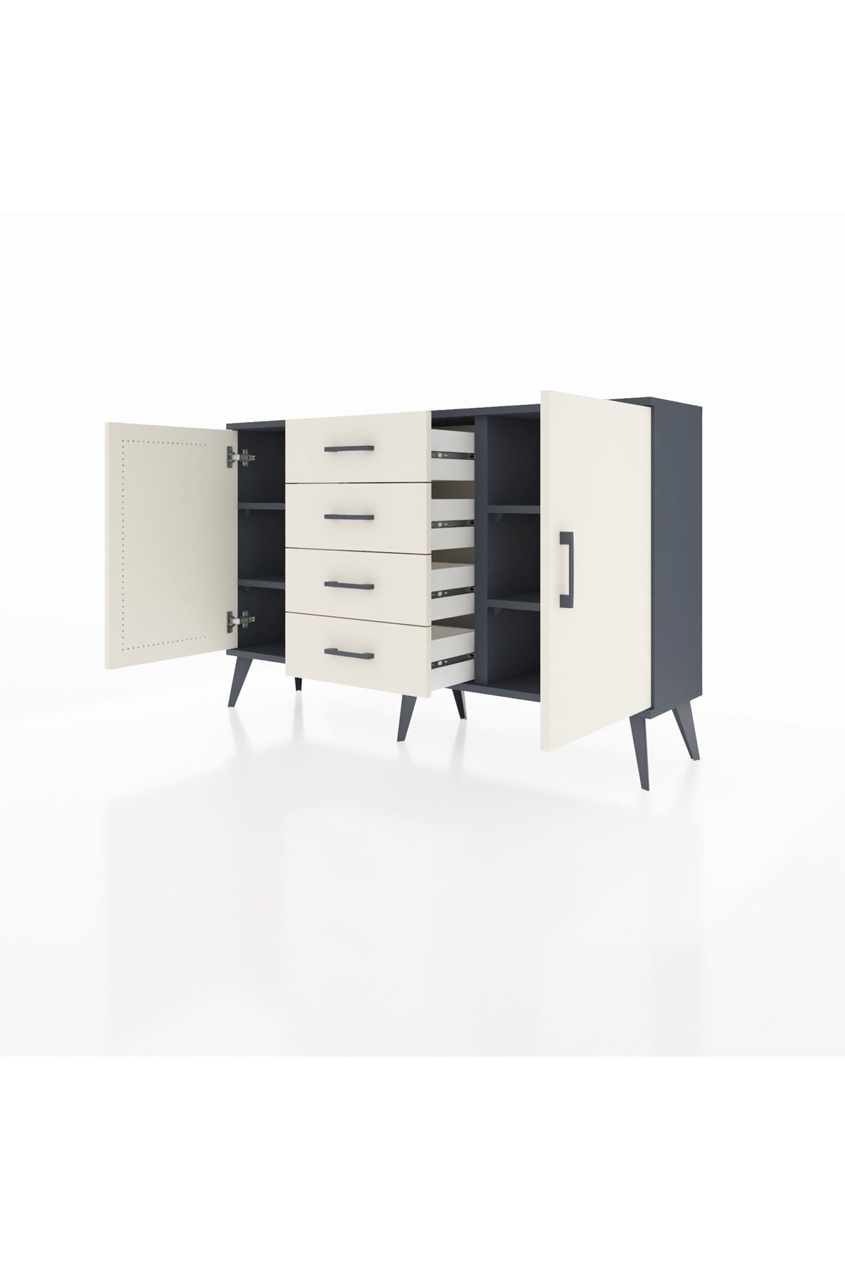 Arges Konsol 4 Raflı 4 Çekmeceli 2 Kapaklı 132x30x83 - S144M017V13A