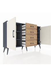 Arges Konsol 4 Raflı 4 Çekmeceli 2 Kapaklı 132x30x83 - S144M017V15A