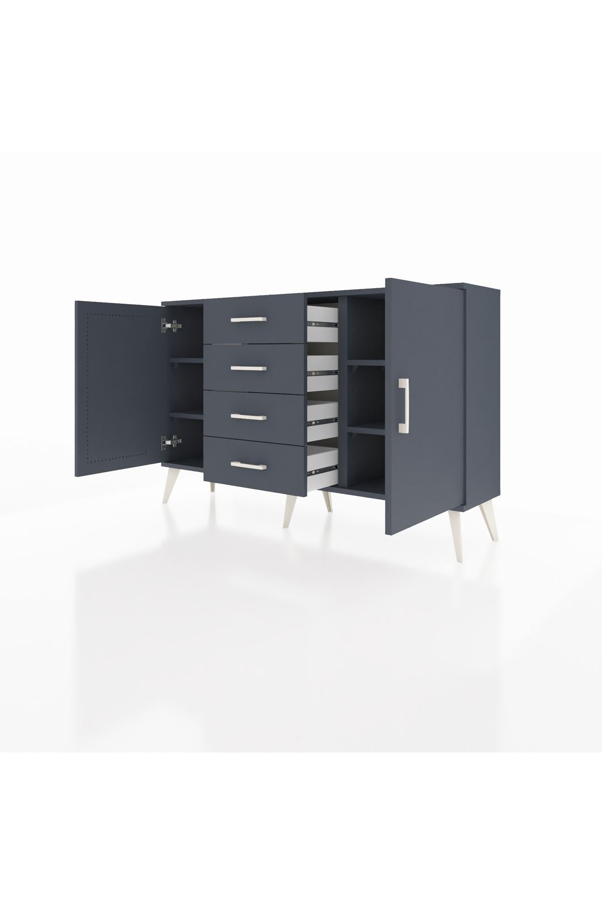 Arges Konsol 4 Raflı 4 Çekmeceli 2 Kapaklı 132x30x83 - S144M017V17A