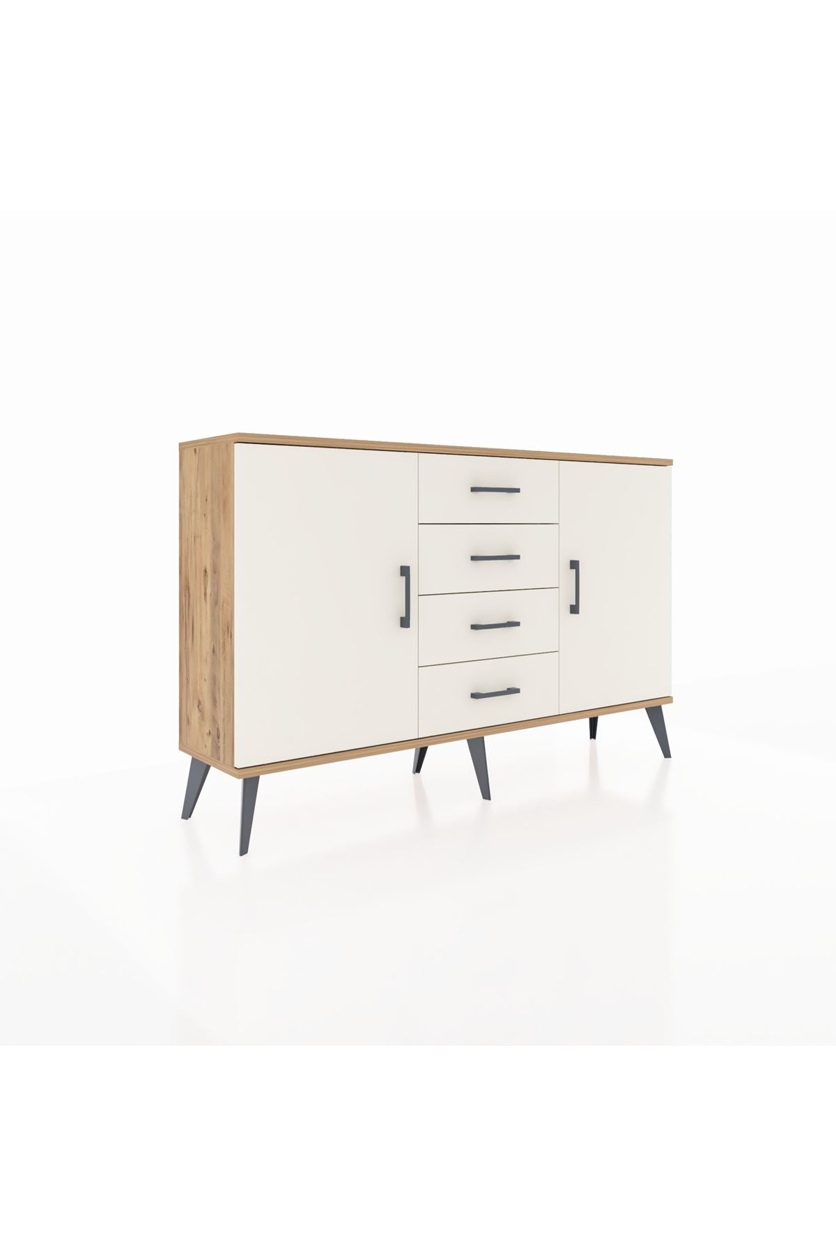 Arges Konsol 4 Raflı 4 Çekmeceli 2 Kapaklı 132x30x83 - S144M017V22A