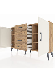 Arges Konsol 4 Raflı 4 Çekmeceli 2 Kapaklı 132x30x83 - S144M017V24A