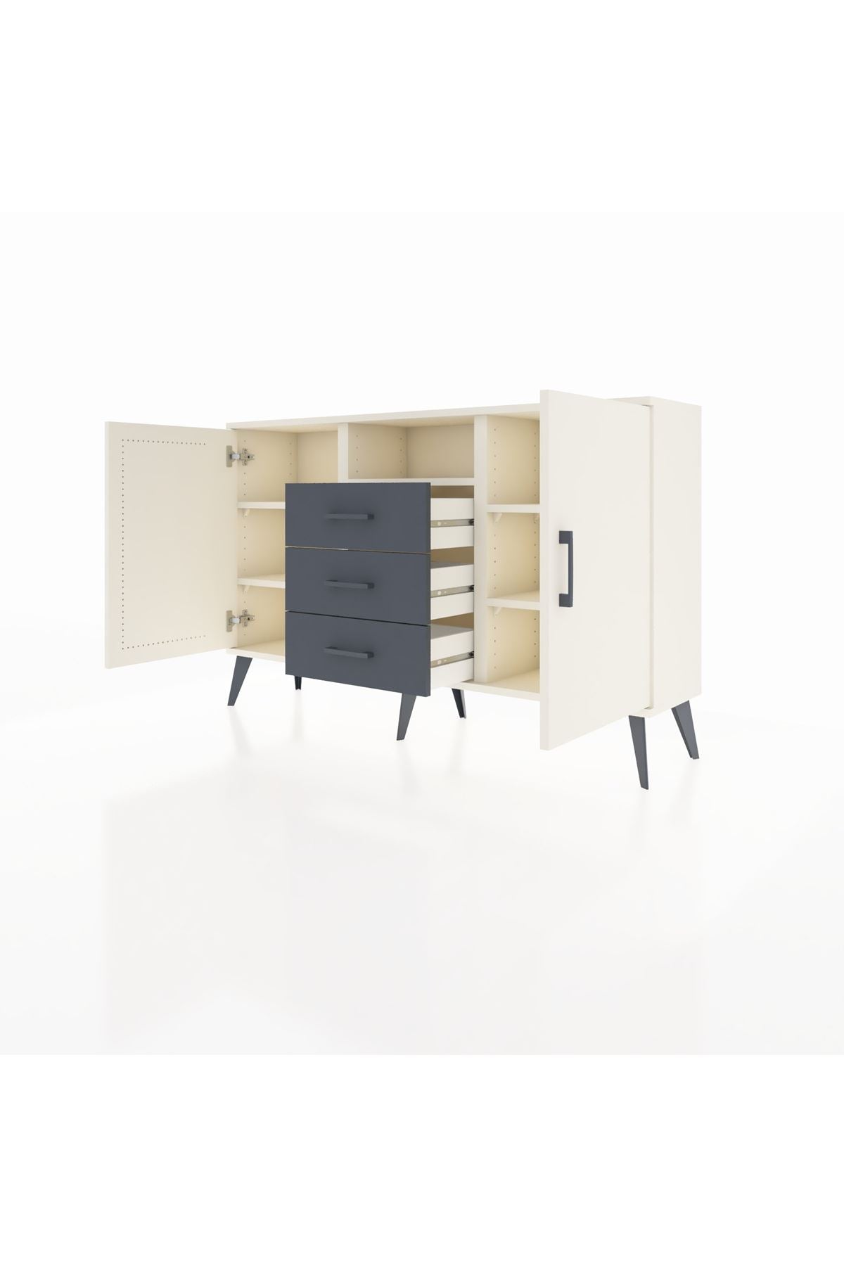 Arges Konsol 5 Raflı 3 Çekmeceli 2 Kapaklı 132x30x83 - S144M018V05A
