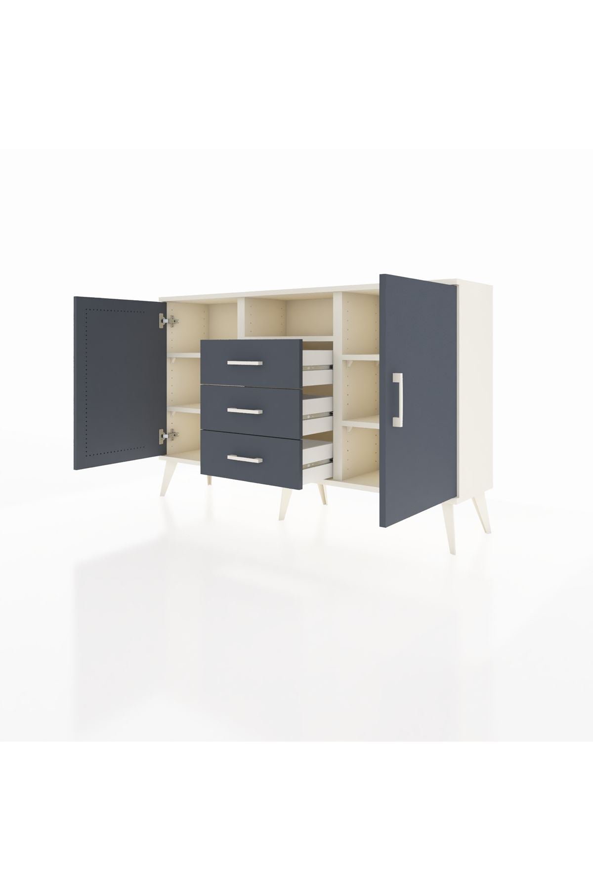 Arges Konsol 5 Raflı 3 Çekmeceli 2 Kapaklı 132x30x83 - S144M018V08A