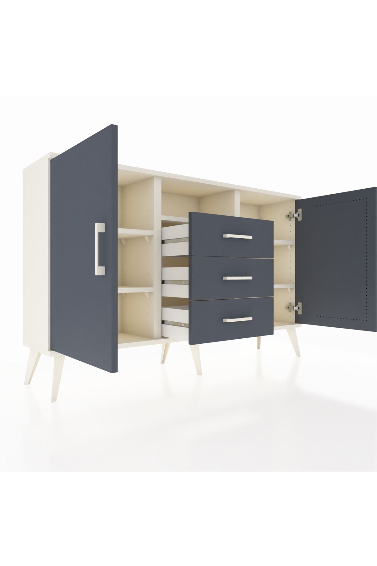 Arges Konsol 5 Raflı 3 Çekmeceli 2 Kapaklı 132x30x83 - S144M018V08A