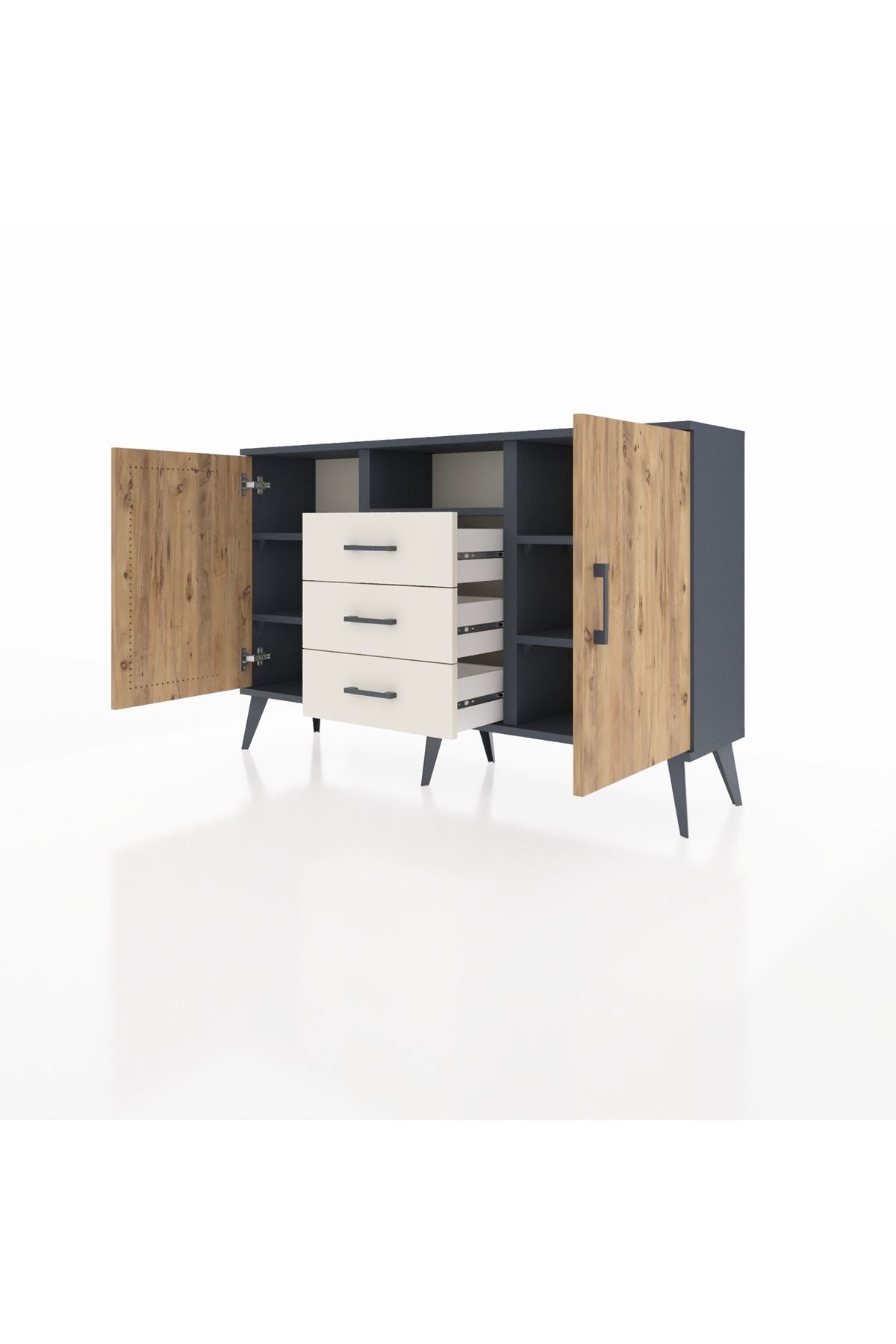 Arges Konsol 5 Raflı 3 Çekmeceli 2 Kapaklı 132x30x83 - S144M018V10A