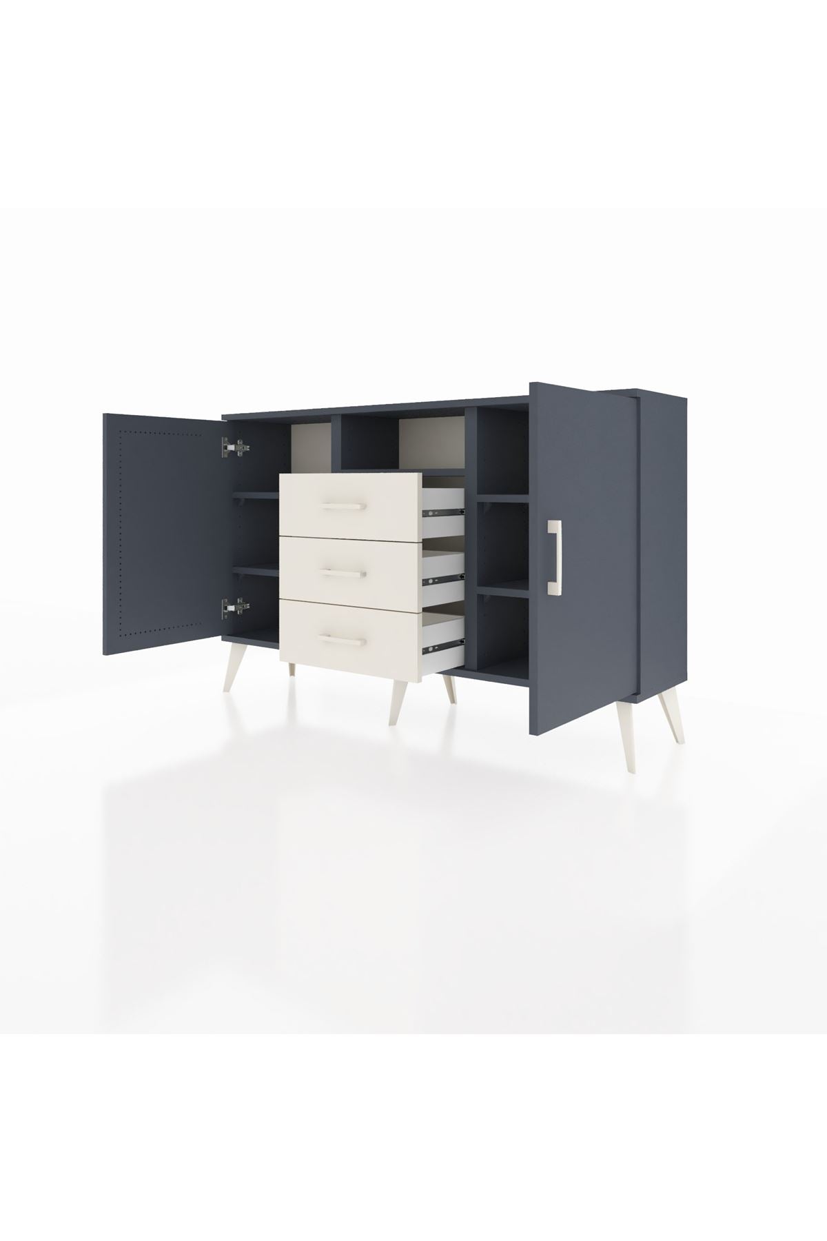 Arges Konsol 5 Raflı 3 Çekmeceli 2 Kapaklı 132x30x83 - S144M018V16A