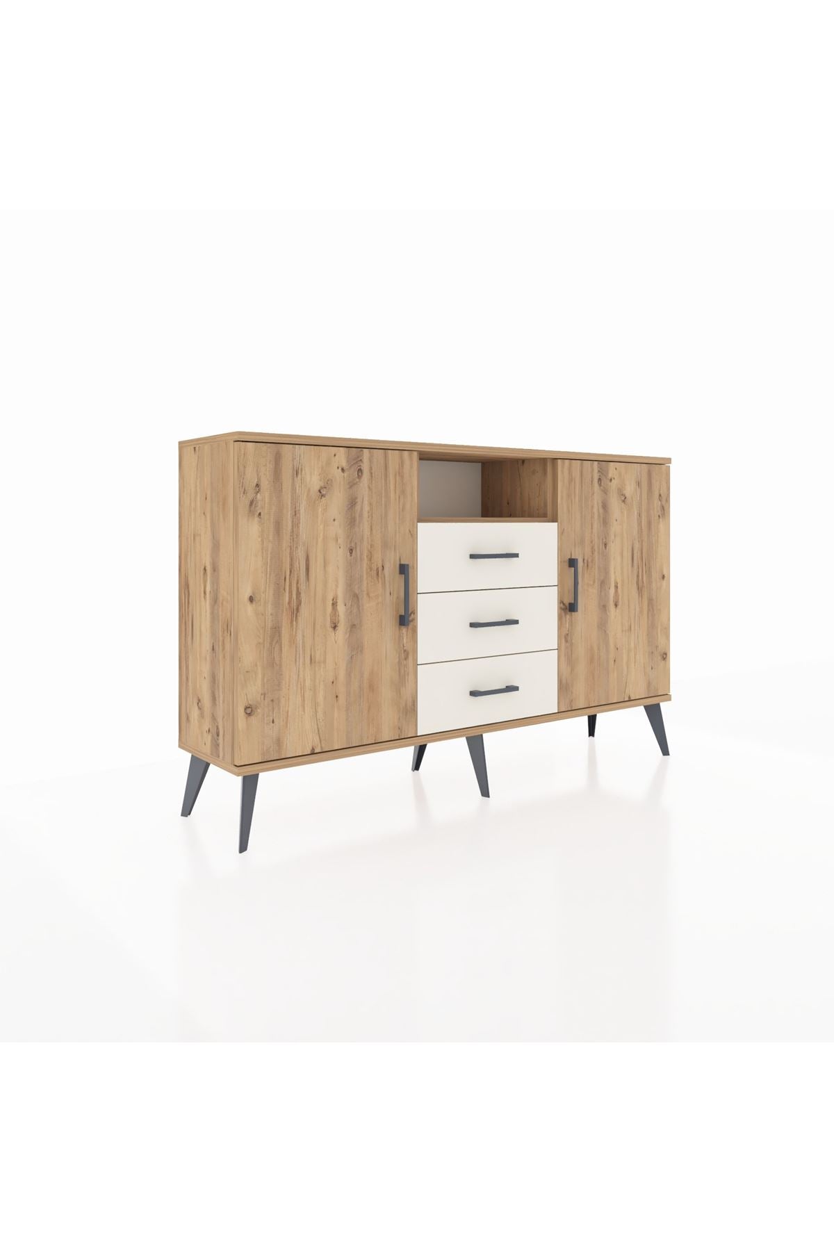 Arges Konsol 5 Raflı 3 Çekmeceli 2 Kapaklı 132x30x83 - S144M018V19A