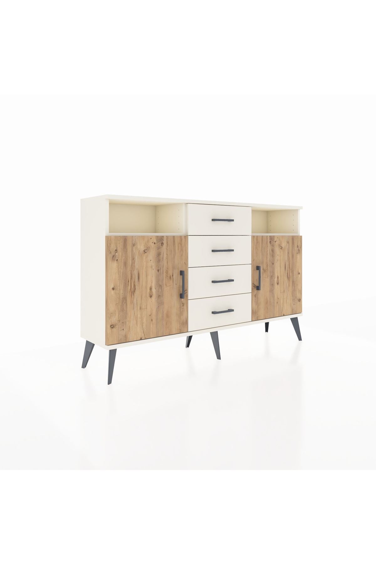 Arges Konsol 4 Raflı 4 Çekmeceli 2 Kapaklı 132x30x83 - S144M019V01A