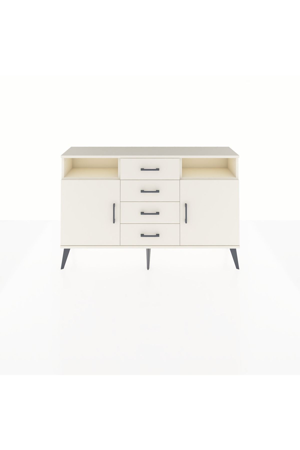 Arges Konsol 4 Raflı 4 Çekmeceli 2 Kapaklı 132x30x83 - S144M019V04A